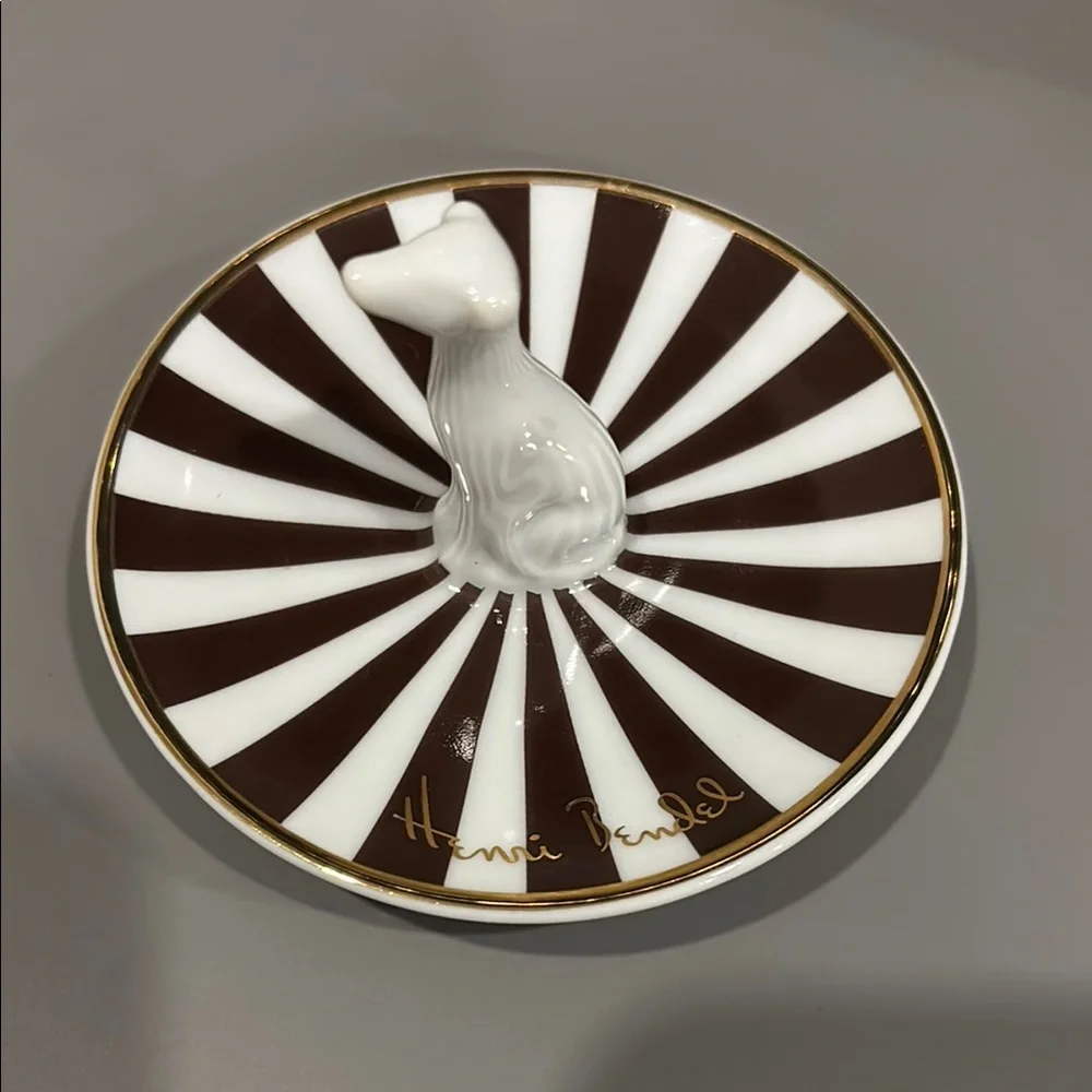 Henri Bendel Whippet Dog Ring Dish RARE